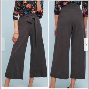 ANTHROPOLOGIE Moth Grey Knit Wide Leg Pants XS